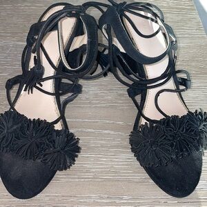 Zara tie up heeled sandals size 38​​​​​​​​